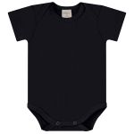 Body curto em ribana canelada Preto - Mini & Co.