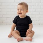 Body curto em ribana canelada Preto - Mini & Co.