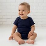 Body curto em ribana canelada Marinho - Mini & Co.