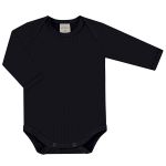 Body longo em ribana canelada Preto - Mini & Co.