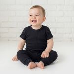 Calça (Mijão) em ribana canelada Preto - Mini & Co.