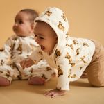 Conjunto Fofinho: Casaco c/ capuz e Calça em algodão egípcio e forro em soft Urso - Mini & Co.