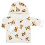 Conjunto Fofinho: Casaco c/ capuz e Calça em algodão egípcio e forro em soft Urso - Mini & Co.