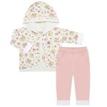 Conjunto Fofinho: Casaco c/ capuz e Calça em algodão egípcio e forro em soft Gatinhas - Mini & Co.