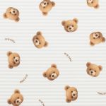Macacão longo c/ zíper em microsoft Urso Listras - Mini & Co.