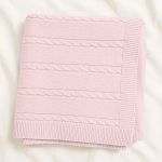 Manta em tricot Trançado Rosa - Mini & Co.