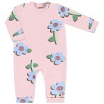Macacão longo em malha peluciada Flor Rosa - Up Baby