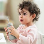 Copo com Canudo em Silicone Platinum Sand 200ml (6m+) - Kikka Boo