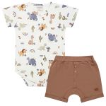 Body curto c/ Short em algodão egípcio Dinos - Mini & Co