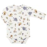 Jardineira c/ Body longo em algodão egípcio Dinos - Mini & Co.