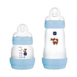 Kit 2 Mamadeiras Anticólica Easy Start 130ml e 260ml Azul (0m+) - MAM