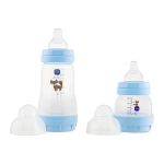 Kit 2 Mamadeiras Anticólica Easy Start 130ml e 260ml Azul (0m+) - MAM