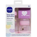 Kit 2 Mamadeiras Anticólica Easy Start 130ml e 260ml Rosa (0m+) - MAM