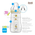 Kit 2 Mamadeiras Easy Active Fashion Bottle 270ml e 330ml Neutro (2m+) - MAM