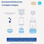 Kit 4 Mamadeiras Anticólica Easy Start Gift Set c/ bicos Azul (0m+) - MAM