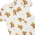 Macacão curto c/ zíper em algodão egípcio Urso - Mini & Co.