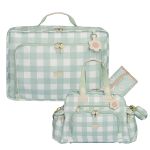 Mala Vintage + Bolsa Everyday Margaridas Menta - Masterbag