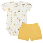 Body curto c/ Short em algodão egípcio Patinhas - Mini & Co.