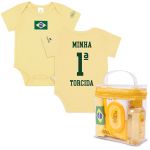 Kit Copa Brasil Body + Necessaire + Lenços + Colônia - Up Baby + João e Maria Cimed