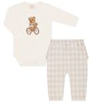 Body longo c/ Calça (Mijão) em algodão egípcio Ursinhas - Mini & Co.
