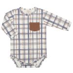 Body longo c/ Calça em suedine Dinos Xadrez - Mini & Co.