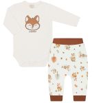 Body longo c/ Calça em algodão egípcio Raposinha - Mini & Co.