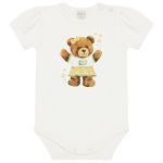 Body curto c/ Short em algodão egípcio Ursa Copa Brasil - Mini & Co.