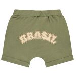Body curto c/ Short em algodão egípcio Urso Copa Brasil - Mini & Co