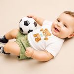 Body curto c/ Short em algodão egípcio Urso Copa Brasil - Mini & Co