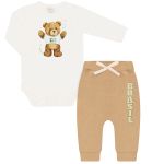 Body longo c/ Calça em suedine Urso Copa Brasil - Mini & Co