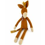 Naninha Doudou Artesanal em veludo cotelê Cavalo Cândido Caramelo - Bembê Atelier