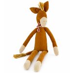 Naninha Doudou Artesanal em veludo cotelê Cavalo Cândido Caramelo - Bembê Atelier
