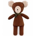 Naninha Doudou Artesanal em veludo cotelê Ursinho Arthur Marrom - Bembê Atelier