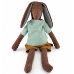 Naninha Doudou Artesanal em veludo cotelê Cachorro Théo Marrom - Bembê Atelier