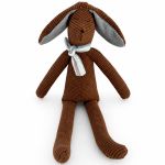 Naninha Doudou Artesanal em veludo cotelê Cachorrinho Léo Marrom - Bembê Atelier