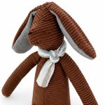 Naninha Doudou Artesanal em veludo cotelê Cachorrinho Léo Marrom - Bembê Atelier