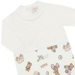 Macacão longo em algodão egípcio e tricot Ursinhos - Mini & Co.