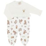 Macacão longo em algodão egípcio e tricot Ursinhas - Mini & Co.
