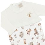 Macacão longo em algodão egípcio e tricot Ursinhas - Mini & Co.