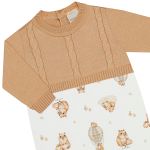 Macacão longo em tricot e algodão egípcio Capivaras - Mini & Co.