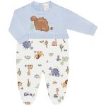 Macacão longo c/ golinha em tricot e algodão egípcio Dinos - Mini & Co.