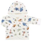 Conjunto Fofinho: Casaco c/ capuz e Calça em algodão egípcio e forro em soft Dinos - Mini & Co.