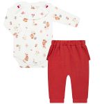 Body longo c/ Calça (Mijão) em algodão egípcio Camponesa - Mini & Co.
