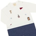 Macacão longo em algodão egípcio e denim Urso Esportes - Mini & Co.