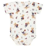 Jardineira c/ Body curto em algodão egípcio Urso Esportes - Mini & Co.