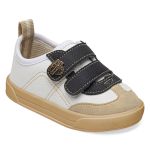  Tênis Infantil Street Urban Branco e Preto Calce Fácil - Pimpolho