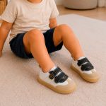  Tênis Infantil Street Urban Branco e Preto Calce Fácil - Pimpolho
