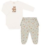 Body longo c/ Calça (Mijão) em algodão egípcio Raposinha - Mini & Co.