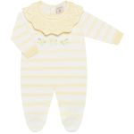 Macacão longo c/ golinha em tricot Patinhas Amarelo - Mini & Co
