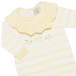 Macacão longo c/ golinha em tricot Patinhas Amarelo - Mini & Co
